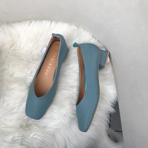 가을 심플 스퀘어 펌프스 속편한 통굽 단화