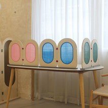 고야 린넨 자작나무 미니 2단 책상 파티션 (600) 인테리어 칸막이 다용도 가림막, 그린