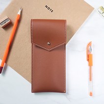 국내제작 오브리즈 가죽필통 펜파우치 펜케이스 다용도파우치 학생 필통, 클래식브라운