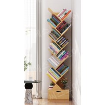 제이에스씨 북타워 북선반 책장 책선반 인테리어 스탠딩, 6단[블루오크그레인]