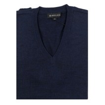 헬리우스 남성용 울혼방 블루 베이직 V넥 조끼 HM3L012