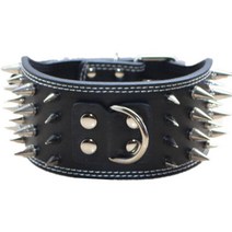 Pimaodog 스터드 강아지 목걸이 7.6cm(3인치) 날카로운 스파이크 가죽 개 목걸이 훈련 스포츠 걷기 미디엄 라지 XL 핏불 래브라도 복서용 (M:43.2, L:19-22 inch