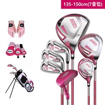PGM 청소년 남여 연습용 골프클럽 부분 및 풀세트, 핑크(여성), 135-150cm(7클럽)