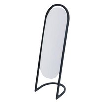 1:6 인형의 집 미니어처 드레싱 미러 미니어처 바닥 거울, 금속, 검은색