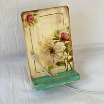 원목 휴대폰거치대, 아이보리(냅킨아트)