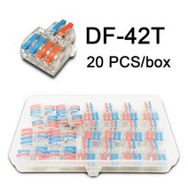 커넥터미니 고속 박스형 와이어 커넥터 DF-42/62/63/93 소형 도체 스프링 배선 푸시 인 터미널 블록, 14 42T 20pcs
