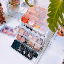 아크릴서랍 화장품보관 립스틱 아이섀도우 파우더보관 대형 4단 아이섀도우 보관함, 2단