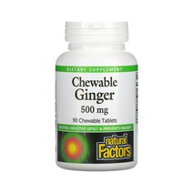 네추럴팩터스 씹어먹는 생강 진저 500mg 90츄어블정 소화 진저롤 스테비아잎 항산화