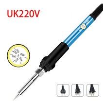 EU 미국 영국 AU 조정 가능한 온도 전기 납땜 인두 V 60W 80W 용접 가열 펜촉 수리 도구 전기인두 전동공, 03 UK