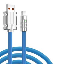 고속 충전 케이블 c타입 120W 6A 초고속 충전 Type-C 액체 실리콘 케이블 화웨이 샤오미 삼성 용 빠른 USB, 03 USB Type C Blue_01 1m