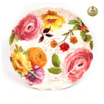 라이브잇 Xier Flower Trays 멜라민 원형 레이스쟁반 1p, 15개, 장미