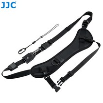 JJC 카메라 숄더 스트랩 퀵 릴리스 럭셔리 넥 스트랩 벨트 캐논 EOS R 니콘 소니 A7IV A7III DSLR 카메라 액세서리, Black