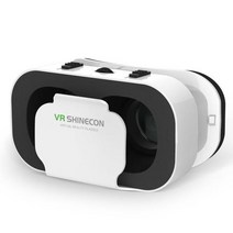 VR SHINECON 안경 모바일 게임용 범용 가상 현실 360-4.7 인치 스마트 폰과 호환되는 6.53 HD 영화, 01 WHITE