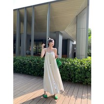 린넨 원피스 마 빅사이즈 롱 리넨 여성용 스팽글 멜빵 드레스 패션 여름 개성 루즈 솔리드 길고 숏 휴가 해변 캐주얼