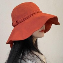 L.HOUSESTORE여자 썬캡 버킷햇 뒷리본 벙거지 바캉스 턱끈 56