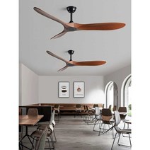 원목 천장 실링팬 52인치 북유럽풍 인테리어 아파트, 흰색 60인치(152cm)+가변 주파수제어