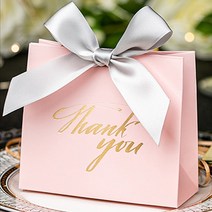 Lovely 빅리본 프리미엄 포장박스/선물상자, 실버 Thank you