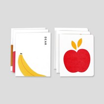일러스트 카드 세트 07 Fruits 생일 미니 편지지 선물 사과 바나나 과일, 쿠팡트레이드 본상품선택