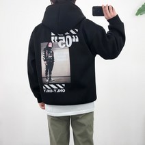 엠클로 오버핏 네오프렌 05 프린팅 후드 맨투맨 티셔츠 4컬러 후드티