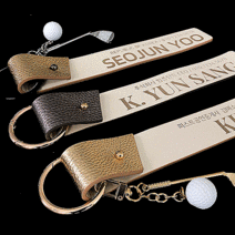 골프네임택 가죽 캐디백네임택 라운딩 필드 고급 선물 첫라운딩 머리올리기 준비물 대표님선물, 실버, 골드(골드키링), 1.스포티체