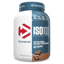 DYMATIZE NUTRITION ISO100 가수분해 100% 유청 단백질 분리 퍼지 브라우니 3 LBS1.4 KG
