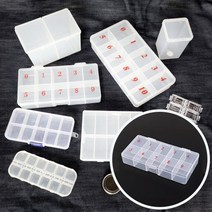 빠끄네일 파츠 케이스 팁 보관함 솜통 12칸 28칸 젤네일 비즈 재료 보관함, 케이스 E, 1개