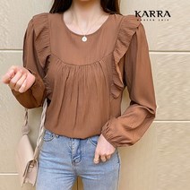 카라 KARRA 88까지 러플셔링블라우스 KB2FBL056C