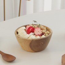 cocooning 티크우드 디저트 샐러드 나무 요거트볼