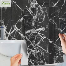 접착식 데코 타일 스티커 셀프 인테리어 funlifer nouvelle maison, black and white