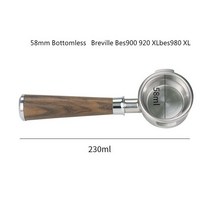 커피필터 핸드드립 여과지브레빌 용 바텀리스 커피 핸들 포터필터 58mm Bes900 920 XLbes980 XL 머신 메, 06 58mm-A2