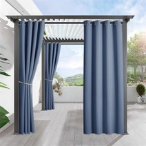 야외가림막 RYB 홈 야외 커튼 방수 실내 정전 파티오 풀 용 개인 정보 보호 hutt Pavilion Gazebo Pergola, Stone Blue+W254 x L213cm 1PC+M