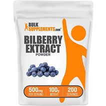 BulkSupplements. com 빌베리 추출물 파우더 눈 보충제 항산화 압력 지원 과일 250g 8.8온스 USA 미국, 3.50 Ounce (Pack of 1)