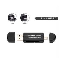 블랙박스sd카드리더기 유심칩 usb c타입 멀티 OTG마이크로 SD 카드 리더기 USB 3.0 2.0 마이크로 어댑터 플래시 드라이브 스마트 메모리 판독기, 2 in 1 USB 2.0