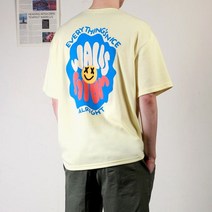 프랭키뉴욕 남자 반팔 티 오버핏 티셔츠 면 남성 박스티 나이스 여름 커플티 시밀러룩 백프린팅_SSTS10