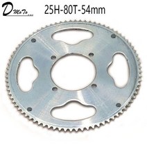 자전거 스프로킷 오토바이 스프라켓 54mm 80 tooth 25h 리어 체인 2 스트로크 47cc 49cc 엔진 중국 미니 atv quad 4 wheeler pocket, 25h-80t-54mm