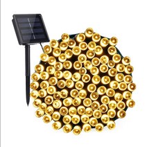 LED 태양광 조명 태양열 정원등 가로등, 노란빛(12m 100LED전구)