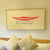 현관문스티커 입술 반-A타입 귀여운스티커