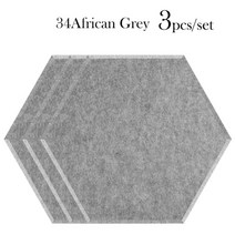 벽 패널 음향 패널 3 pcs 방음 흡음 액세서리 홈 스튜디오 소음 절연 데코 도어침실 방음제 벽지 흡음보드 가설방음벽 차음재 방음재 흡음제 방음벽, 아프리카 회색, 큰 육각형, 0.8cm 저밀도