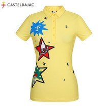 [까스텔바작] (여성) 스트레치 아트웍 카라 반팔 티셔츠_BG0MTS713_LE