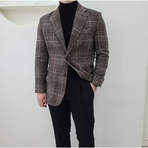 빅사이즈 밸류젯 남성 울 글랜체크 겨울 블레이져 자켓