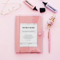 클린 다이어리 커버 + 라인노트 - A5, 1개, 미러핑크