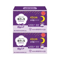 좋은느낌 수퍼 롱 오버나이트 날개형 생리대, 8개입, 2개