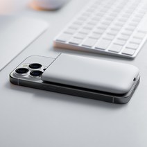 [MAGPLUS] 스태틱 맥플러스 마그네틱 맥세이프 무선 충전 보조배터리 5000mAh, 화이트(White)