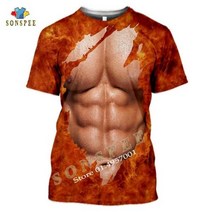 웃긴티셔츠 재미있는티셔츠 가슴 머리 근육 스푸핑 프린트 티셔츠 원숭이 얼굴 하라주쿠 캐주얼 반팔 오버사이즈 상의