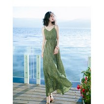 YULAN 나시 원피스 여름 허리선 날씬 주름 민소매 A라인 원피스