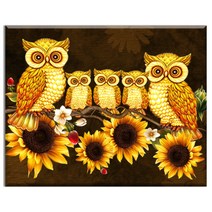 FASEN diy보석십자수 캔버스 형액자 세트 40cm x 50cm, AYW-14부엉이 3