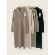 [잘한다니트] 홀가먼트 라쿤 머플러 원피스 WO3671