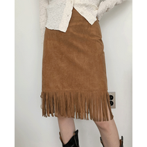 얼리 프린지 스웨이드 수술 웨스턴 롱 스커트