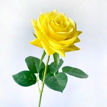 7 pcs 리얼 터치 장미 지점 줄기 라텍스 장미 손 느낌 시뮬레이션 장식 인공 실리콘 장미 꽃 홈 웨딩, 노란 장미