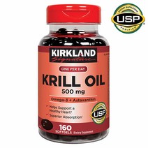 크릴오일Kirkland Signature Expect Molre Krill Oil 500 mg 160 Softgels, 1개, 기본